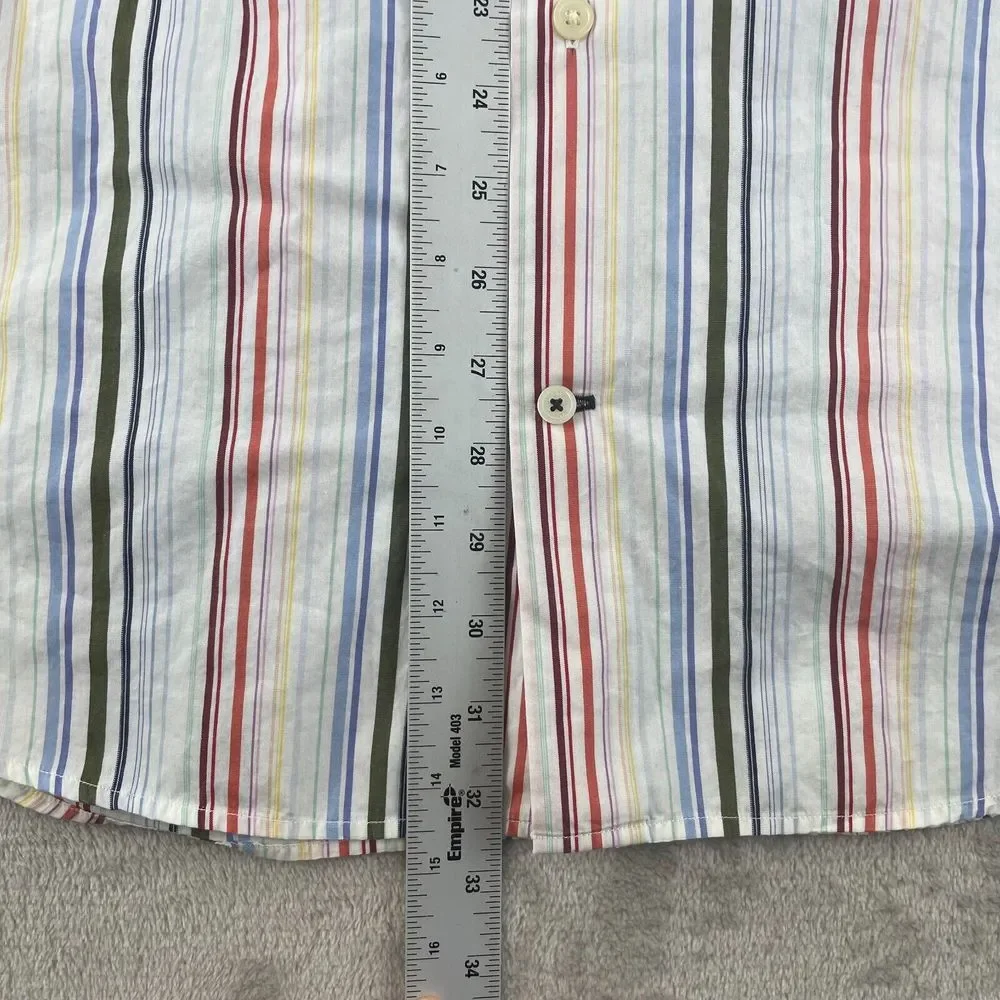 Vintage Banana Republic Shirt Men Multi Striped Long Sleeve‎ Preppy Causal